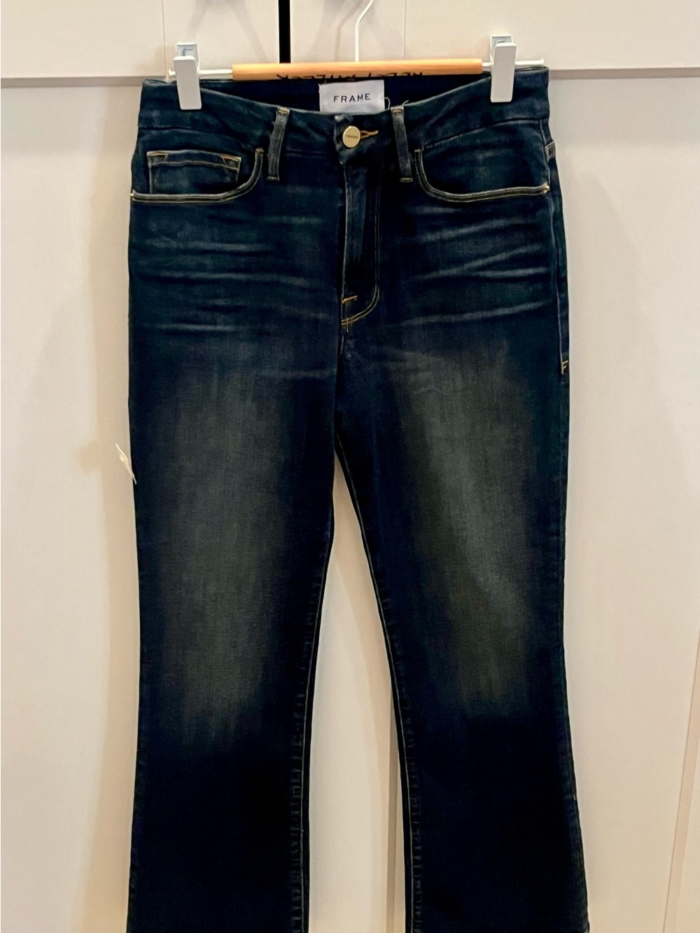 NWT Frame Denim Dark Wash Women’s Jeans Le Crop Mini Boot Classic Denim Fall